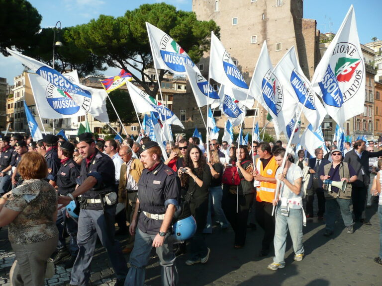 A demonstration in the name of Mussolini