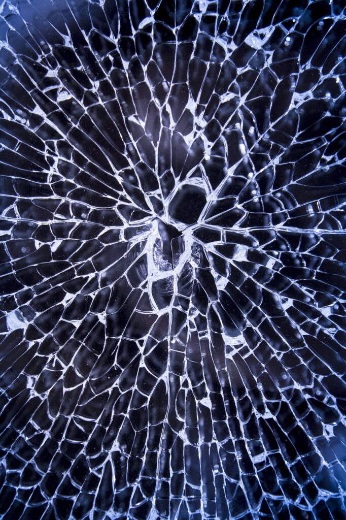 broken glass, shattered, glass, broken, window, crack, damage, destruction, shatter, smash, pattern, break, cracked, fracture, shattered glass, crime, hole, blue window, blue glass, blue pattern, blue glasses