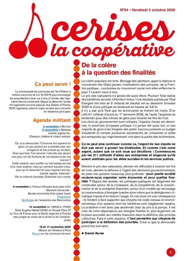 Journal d’octobre